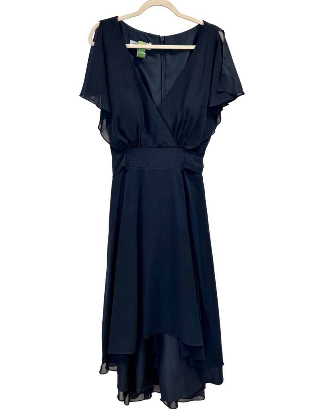 JJs House Navy High-Low V-Neck Chiffon Dress